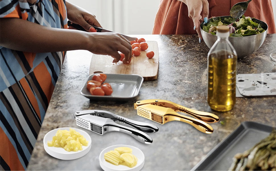 Garlic Crusher 2 in 1 stainless steel garlic minced garlic slices kitchen high quality easy to clean kitchen extrusion tool