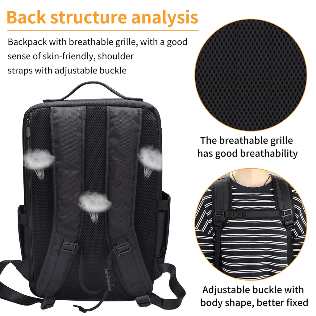Adjustable Compartments Barber Backpack with USB Charging Port Travel Case for Hairstylist Tools Cosmetology Storage Bag