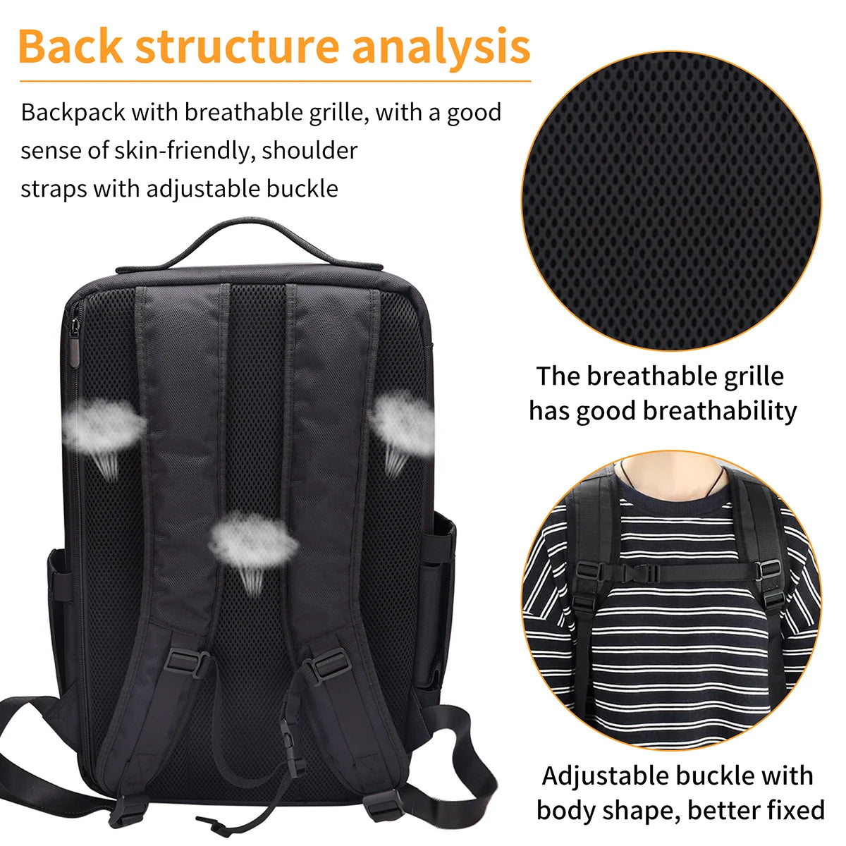 Adjustable Compartments Barber Backpack with USB Charging Port Travel Case for Hairstylist Tools Cosmetology Storage Bag