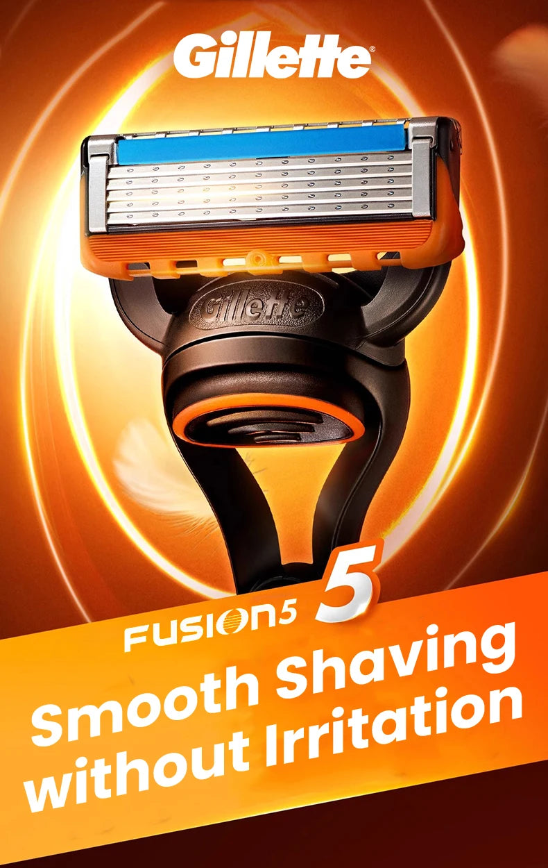 Gillette Fusion 5 Razor Set 1 Handle 25 Cartridges 5 Ultra-Thin Blades Lubrication Strip Back Trimmer