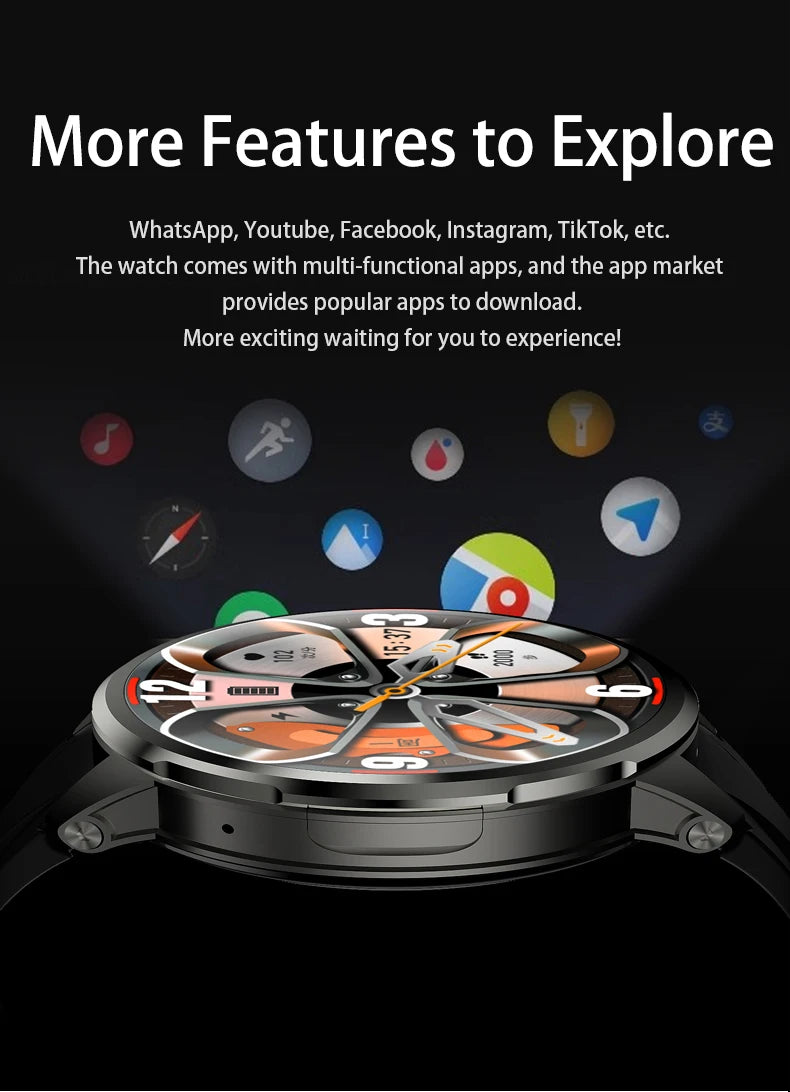 Goldenspike 32GB+256GB Smartwatch 4G/5G LTE 900W Rotary HD Camera GPS WIFI HiSportPro App Bluetooth Smart Watch For IOS Android