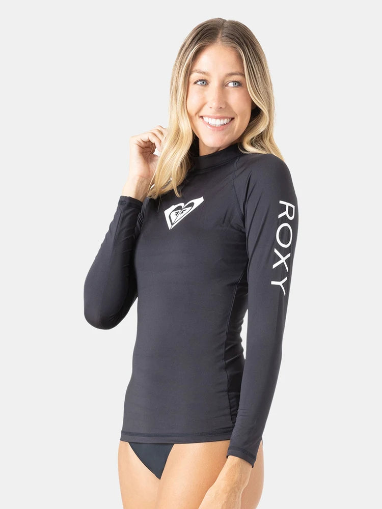 ROXY Surfing Swimming Beach UPF50 Sun Protection Long Sleeve round Neck High Elastic Breathable Moisture Wicking T-Shirt for ...