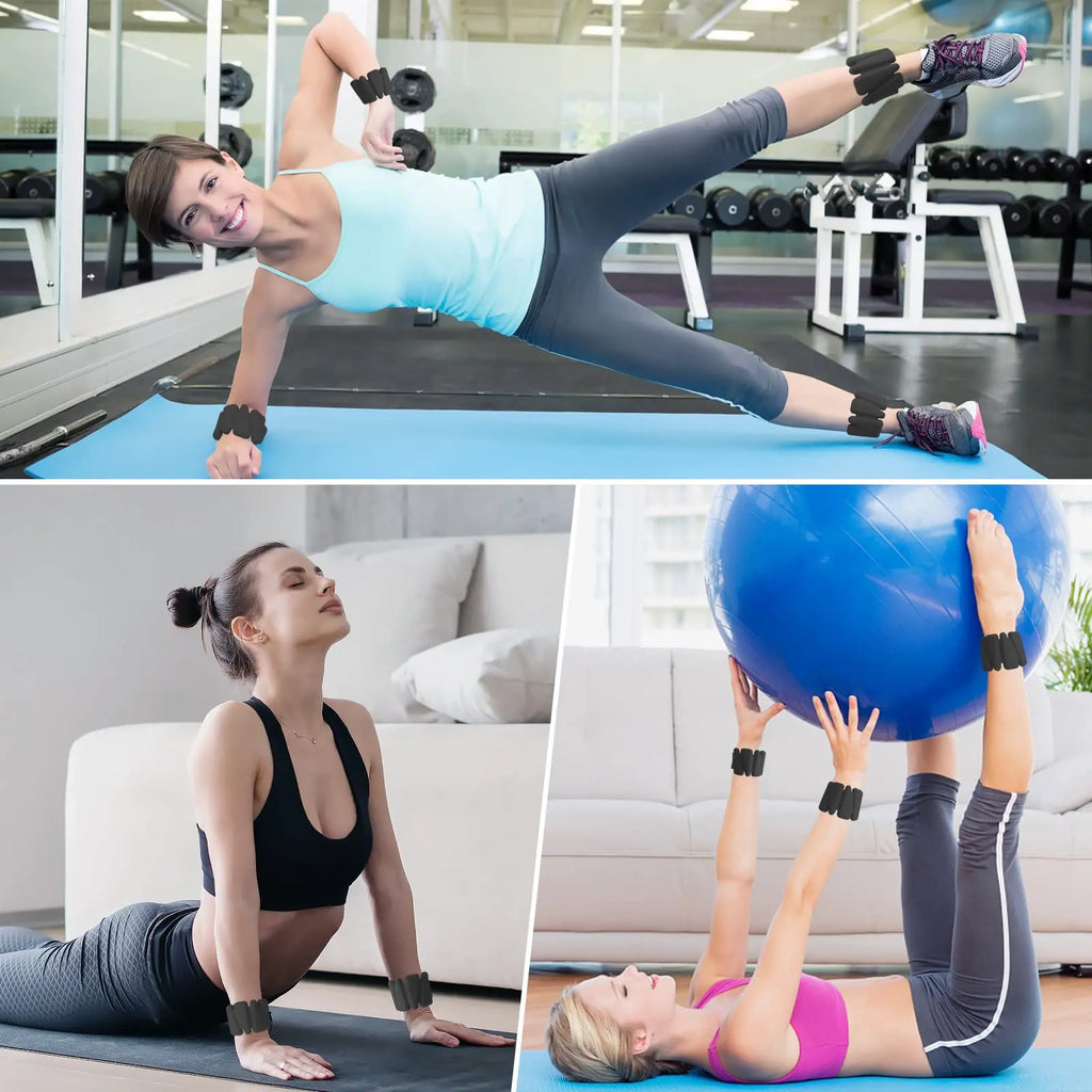 Pilates Weight Bangles Wrist & Ankle Weights for Women les - Set of 2, 1LB/ 2LB Each
