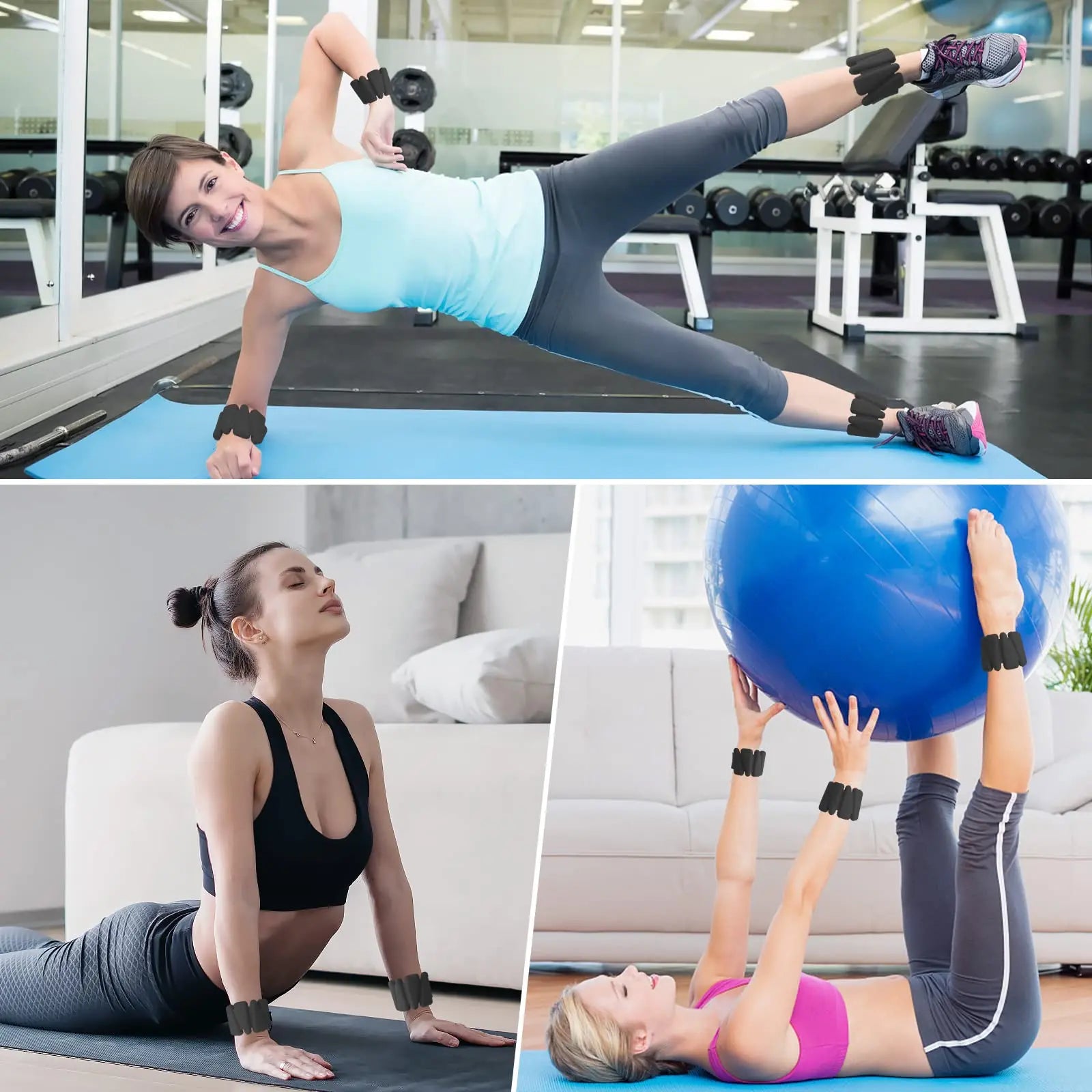 Pilates Weight Bangles Wrist & Ankle Weights for Women les - Set of 2, 1LB/ 2LB Each