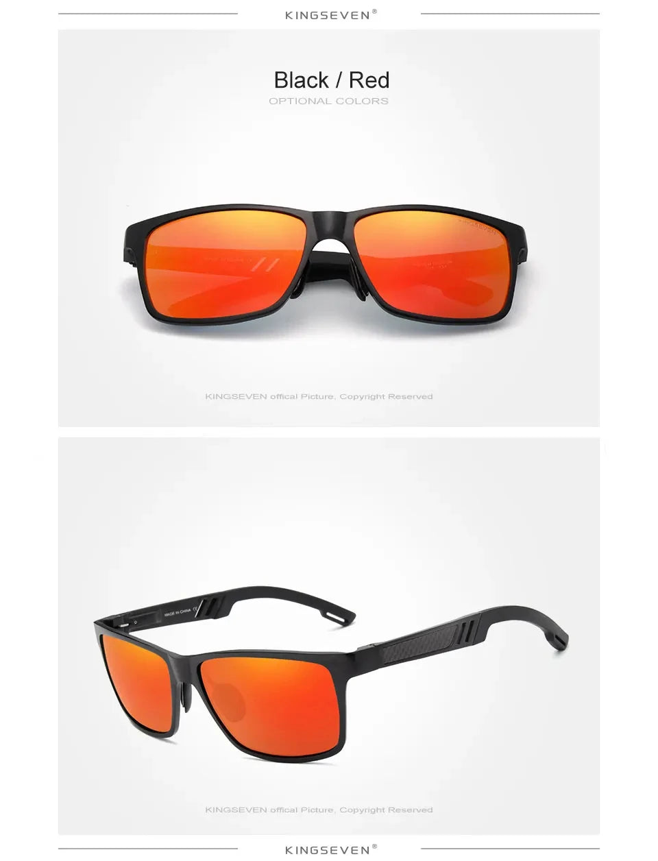 KINGSEVEN Men Polarized Sunglasses Aluminum Magnesium Driving UV400 Glasses Rectangle Shades Eye Protection Luxury Male Eyewear