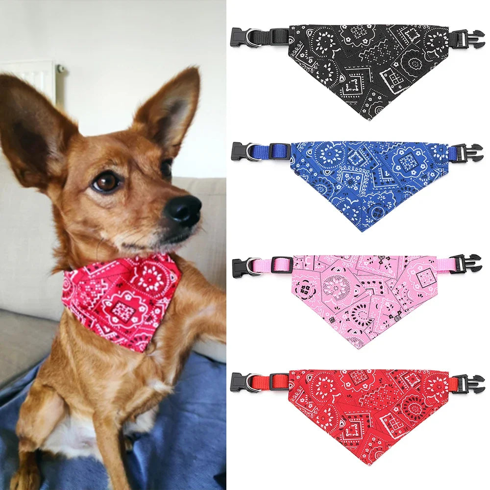 Adjustable Pet Bandana – Washable Triangular Scarf Bib for Dogs & Cats, Neck Decor, for Teddy/Bichon/Shiba/Corgi/Golden/Labrador