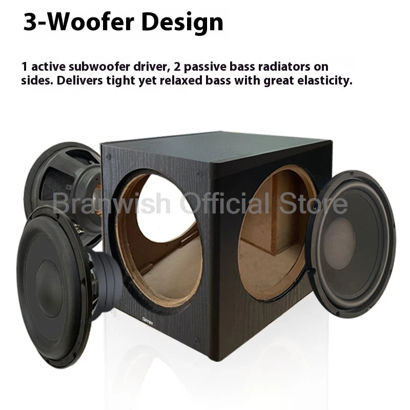 12 Inch Active Subwoofer 400W Powerful Speaker HiFi 3-Driver Loudspeakers Built-in Amplifier Audio For Home Theater Sound System