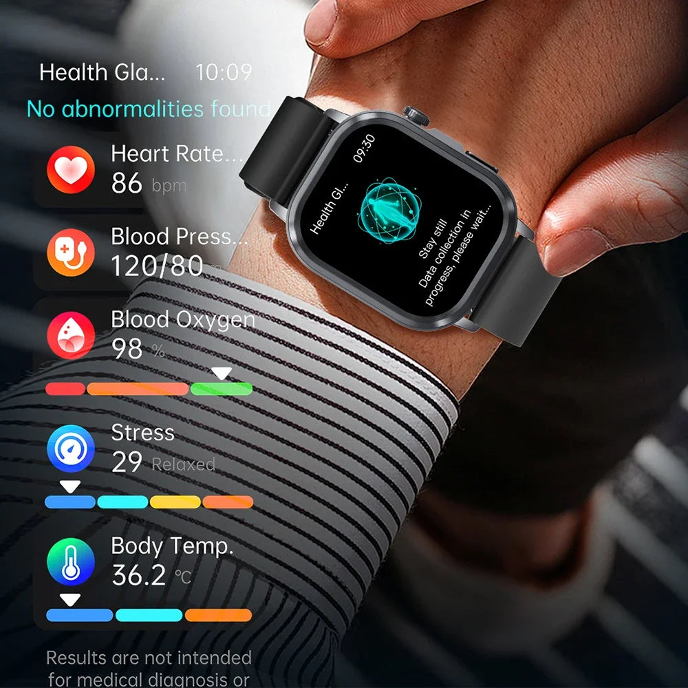 2025Nursing Level Uric Acid Blood lipids Smart Watch Men Blood Pressure ECG+PPG Clock Body Analysis Voice Call Health Smartwatch