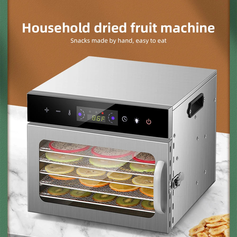 Dehydrators for Food and Jerky with 24H Timer and Light, 12 Drying Racks 800W 30-90℃ Vegetable Fruit Dehydrator EU Plug