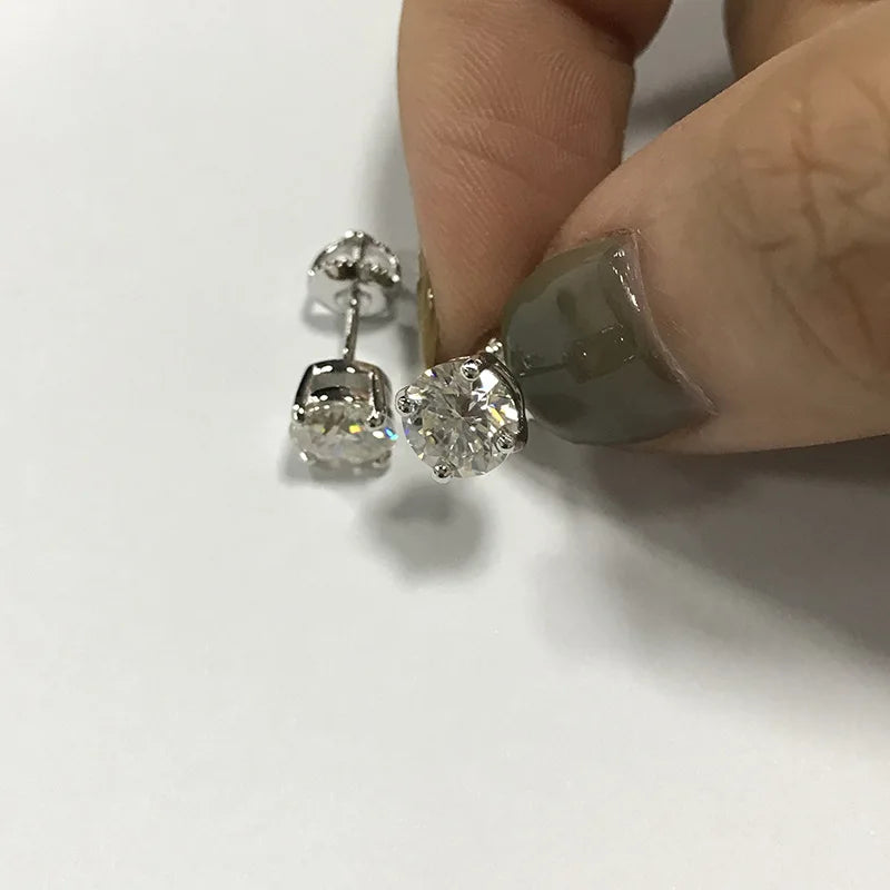 Premium 0.5-2ct Moissanite Diamond Stud Earrings for Women Orginal 925 Sterling Silver Screw Back Women Moissanite Earring 2026