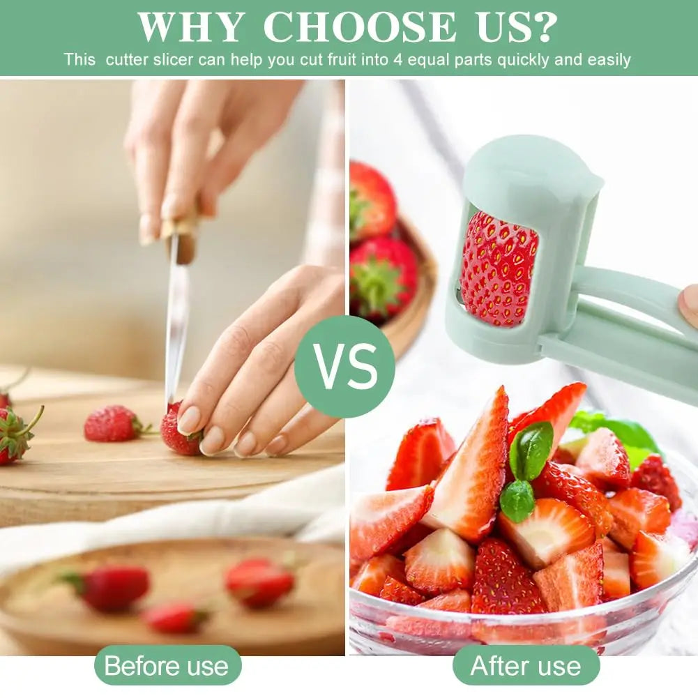 Tomato Grape Cherry Slicer Fruit Vegetable Salad Manual Slicer, Fruit and Vegetable Tool Kitchen Gadget, Progressive Zip Slicer