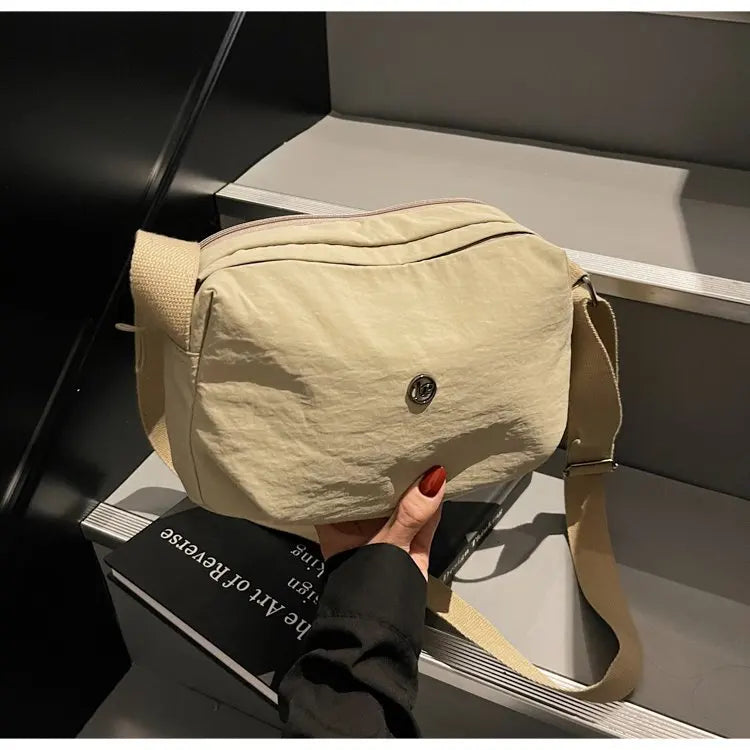New 2025 Multi-Layer Casual Women's Crossbody Bag Portable Multi-Pocket Lightweight Waterproof Nylon Bag Soft Square Bag