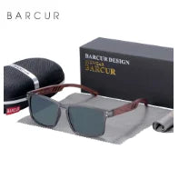 BARCUR Men's Sunglasses for Men Brand Designer Natural Walnut Wood Sun Glasses Women Polarized Eyewear UV400 Eyewear Oculos