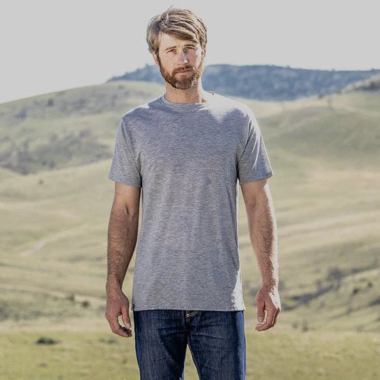 Men's 100% Superfine Merino Wool T-Shirt Base Layer Wicking Breathable Quick Dry Anti-Odor No-itch Comfortable Fit Size