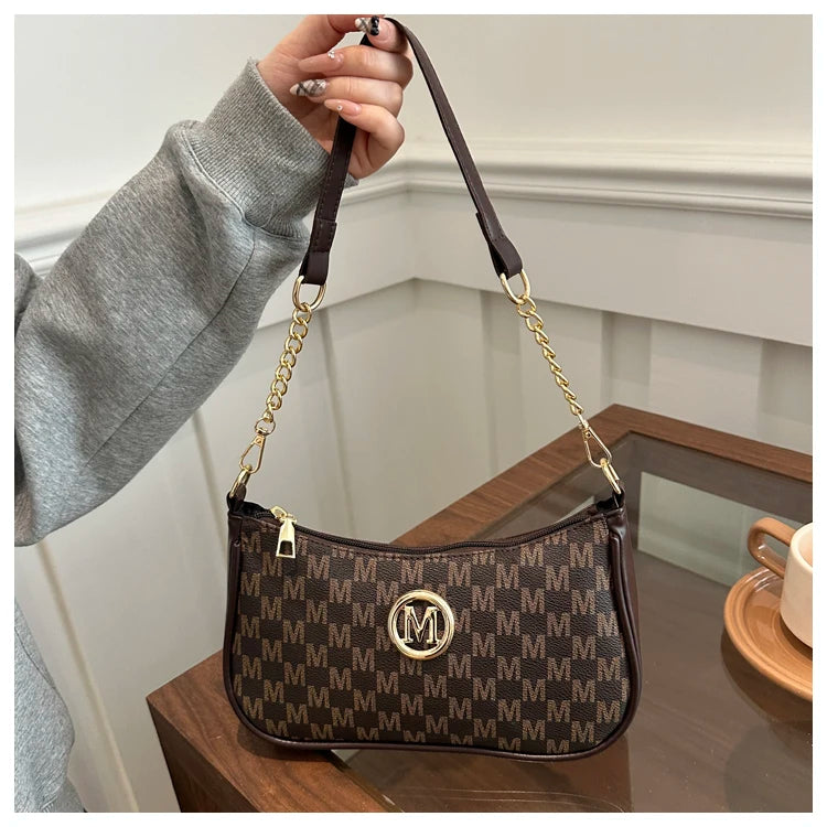 Vintage Floral Print Underarm Bag Women's Crossbody Shoulder Bag Casual Versatile Small Bag Popular Female Fashion Design