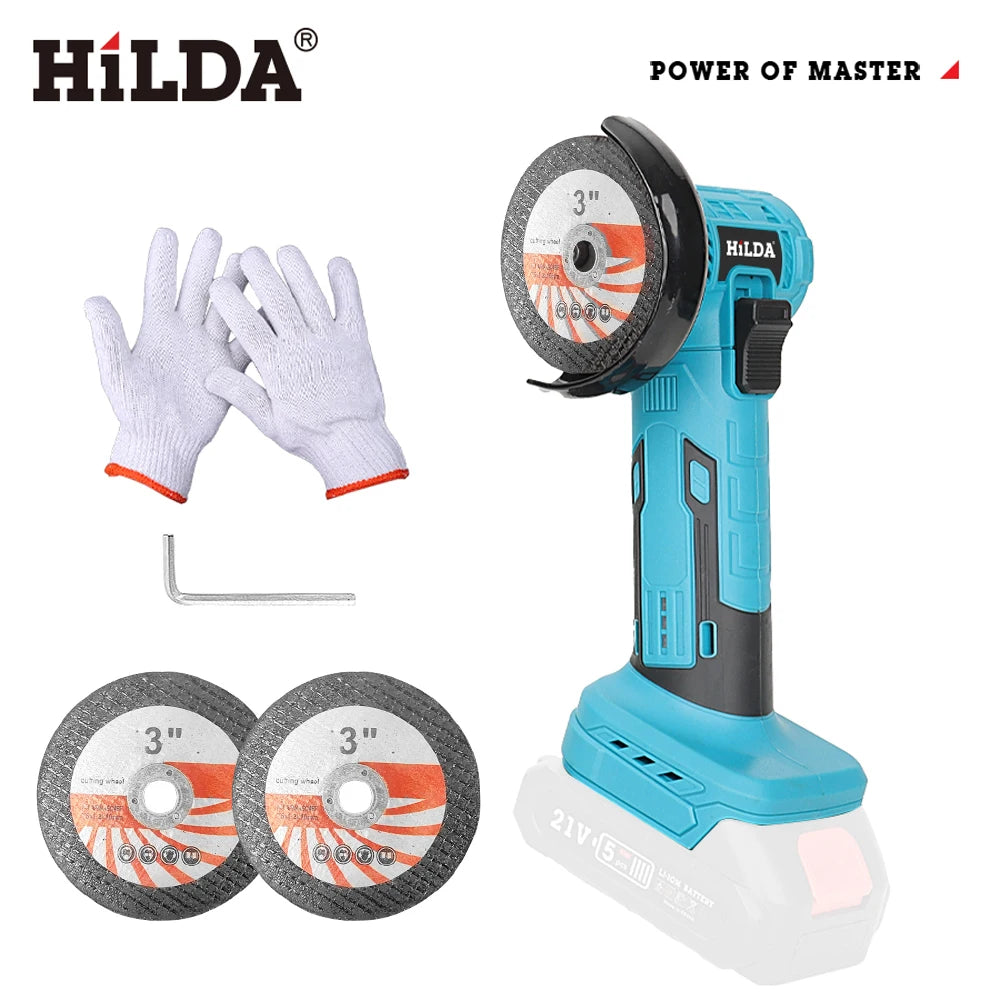 HILDA 12v Mini Angle Grinder Rechargeable Grinding Tool Polishing Grinding Machine For Cutting Diamond Cordless Power Tools