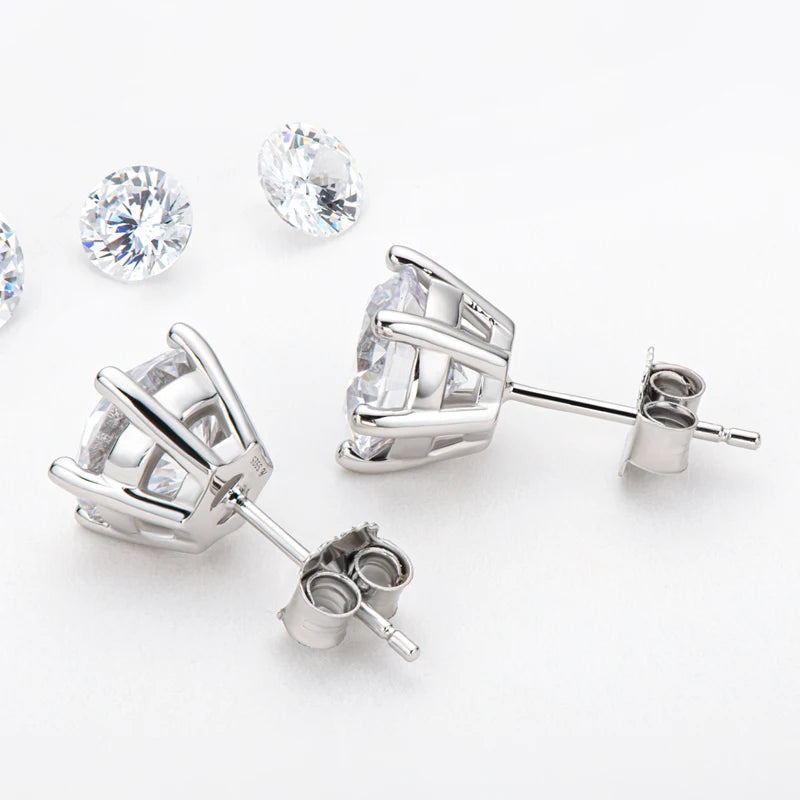 Premium 0.5-2ct Moissanite Diamond Stud Earrings for Women Orginal 925 Sterling Silver Screw Back Women Moissanite Earring 2026