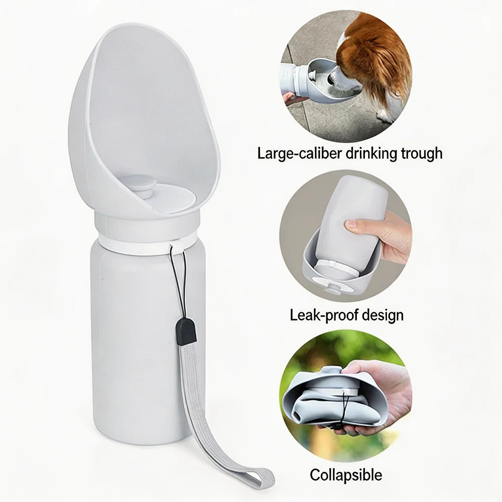 550ml Portable Silicone Pet Water Bottle Outdoor Travel Foldable Leak Proof Dog Water Bottle Cat Water Bottle