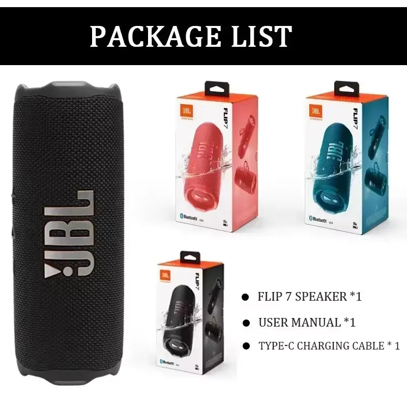 JBL Flip 7 Wireless Bluetooth Speaker Rugged IP68 Waterproof Loud Bass Crystal Clear Sound for Adventures