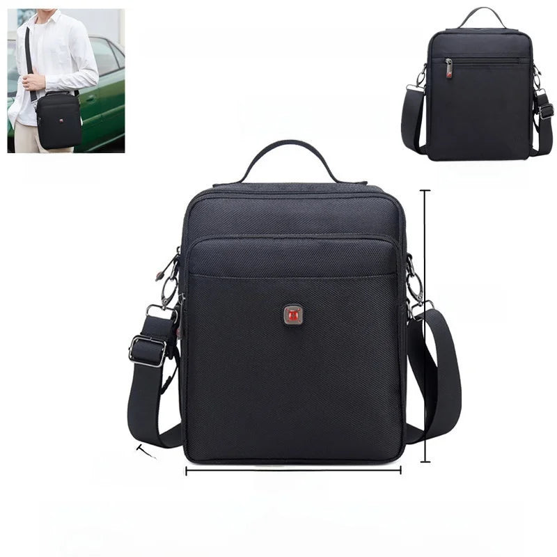 Large Capacity Oxford Cloth Military Knife Crossbody Bag for Men Commuting Work Bag Outdoor Waist Bag Bucket Shape Zipper Clo...