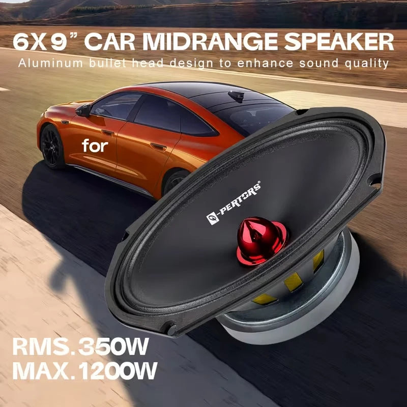 1pc 6*9inch High-Fidelity Mid-Range Car Speaker 1200W Surround Sound Audio Music Stereo Subwoofer Speaker 95dB Easy Installation