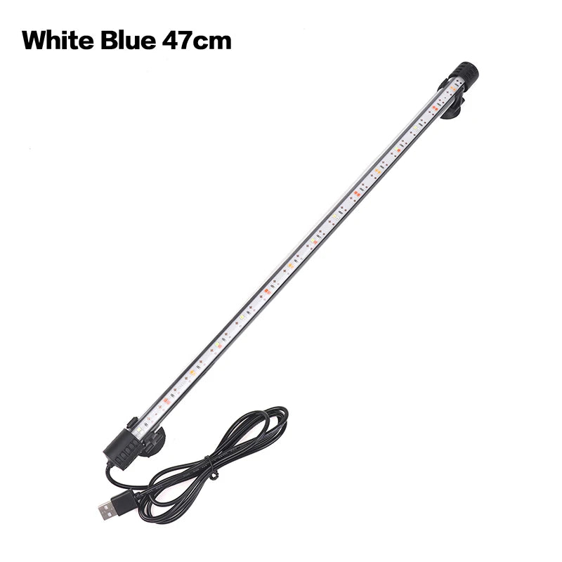 Fish Tank Light Underwater Lighting Submersible Lamp Plant Grow Lamp 110V 17-47CM USB Plug Aquarium Light LED Waterproof