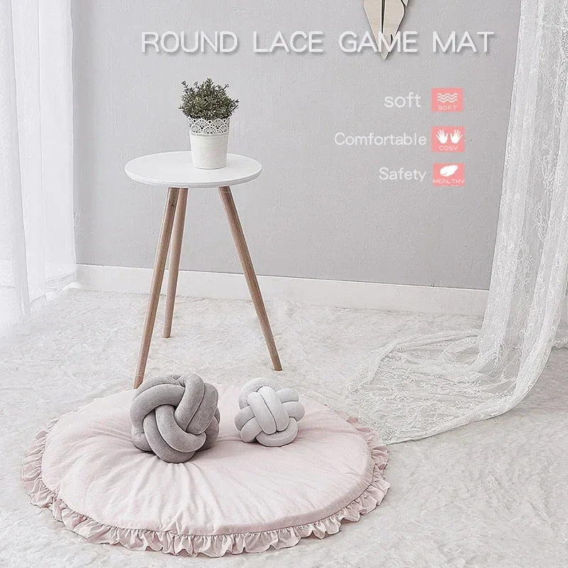 Baby Play Mat Cotton Game Blanket Crawling Pad Round Infant Toys for Children Kids Rug Gym Activity Newborn Photography Props