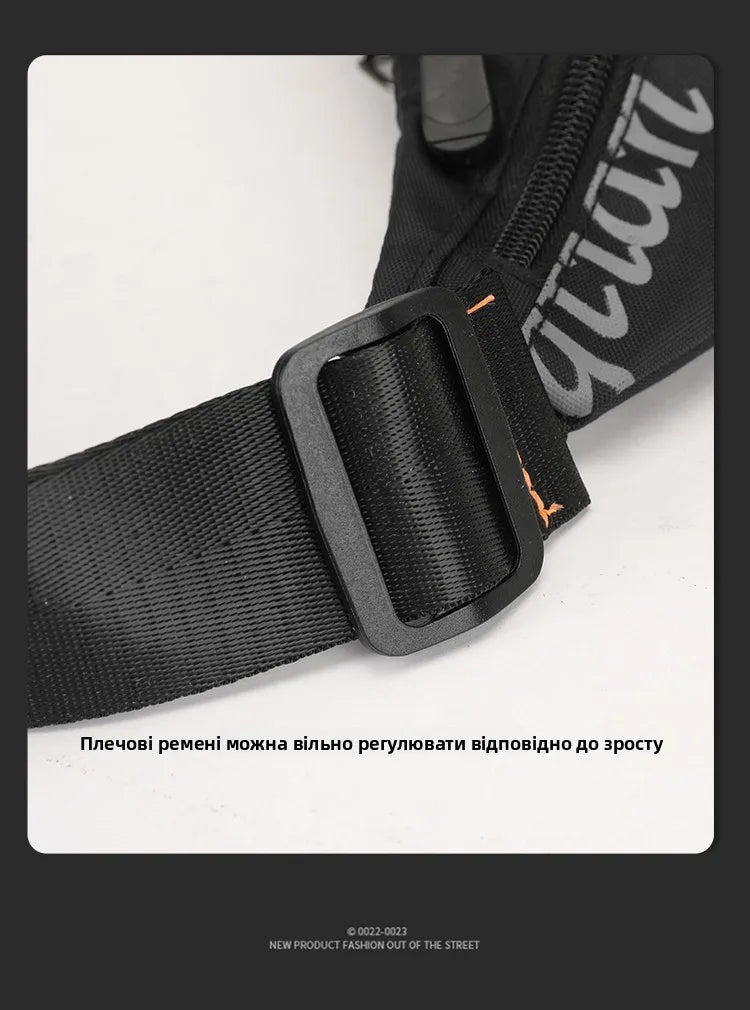 Summer Large Capacity Waterproof Nylon Sports Crossbody Bag for Men Casual Outdoor Leisure Mobile Phone Bag Trendy Sports Wai...