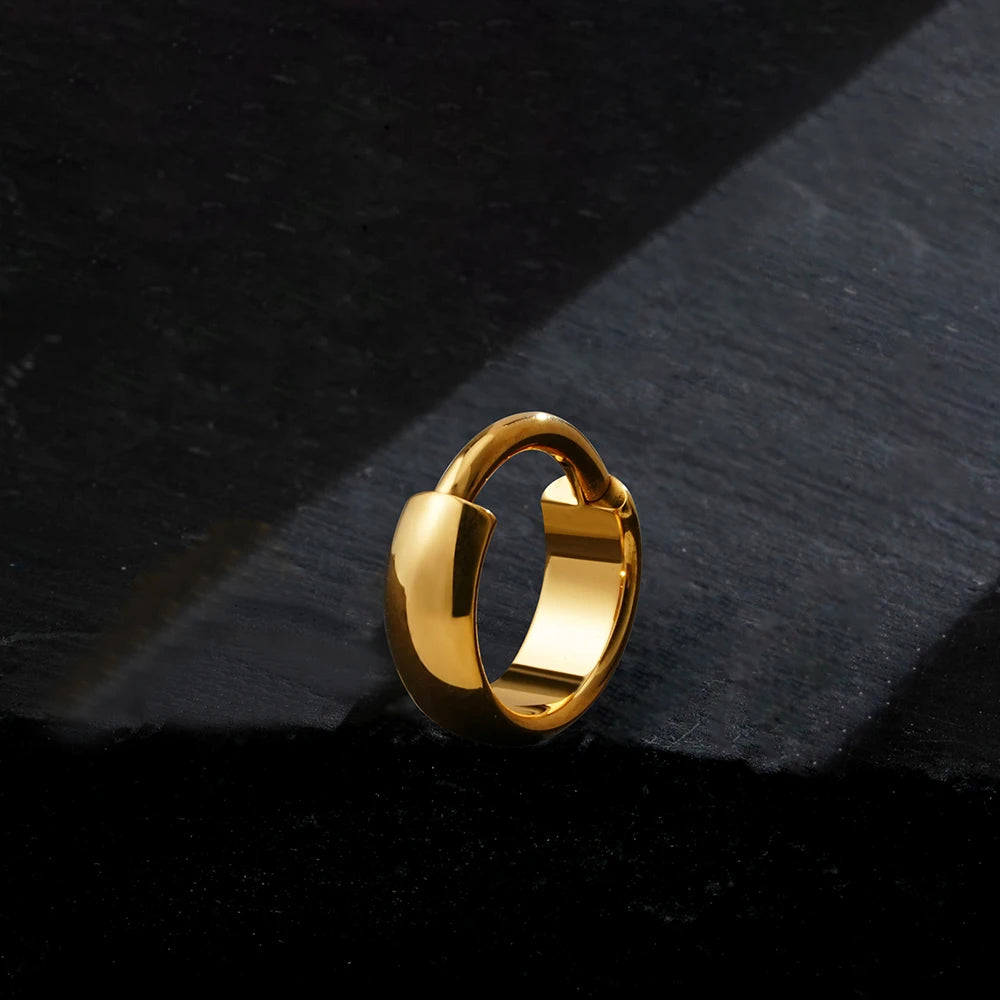Right Grand ASTM F136 Titanium 16G Wide Chunky Conch Clicker Ring 8/10/12mm Cartilage Hoop Earring Earlobe Nose Piercing Jewelry