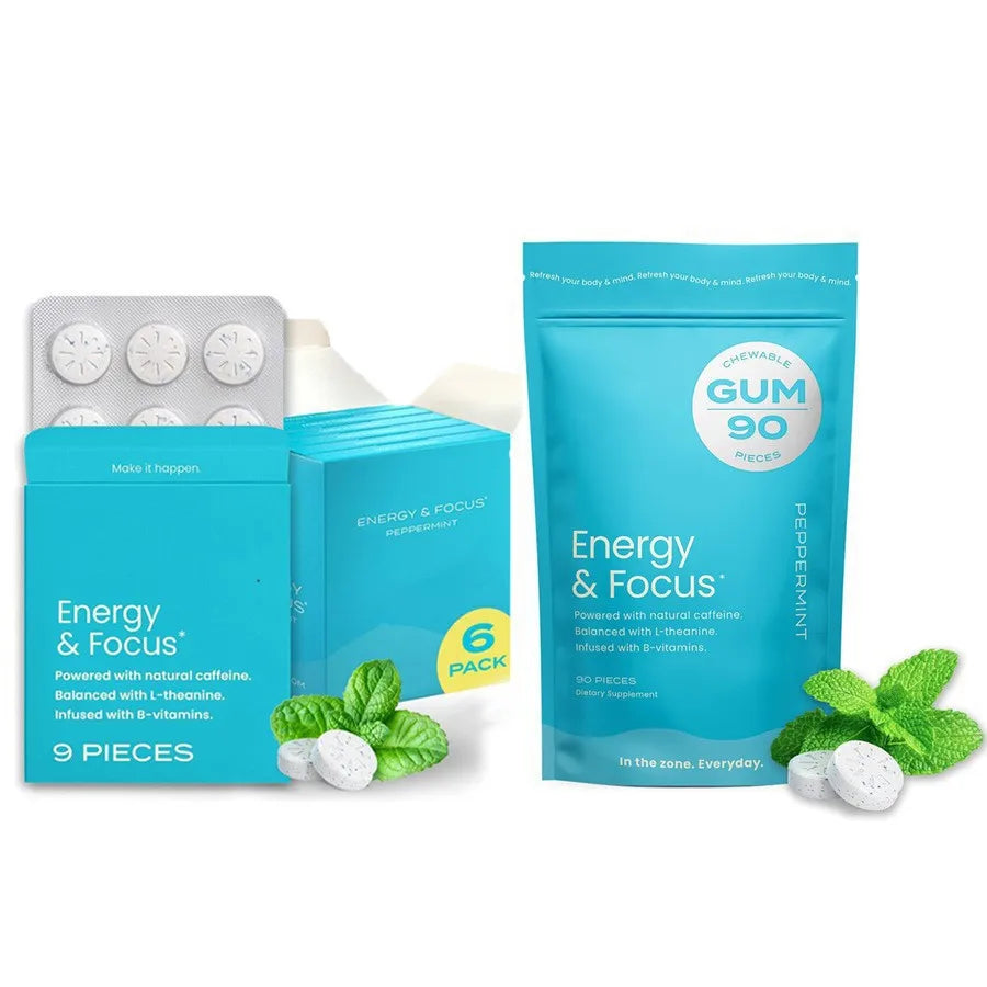 Sugar-Free Mint Tablet Candy Boost Your Energy and Focus Long Lasting Chew Improve Energy And Attention Caffeine Gum