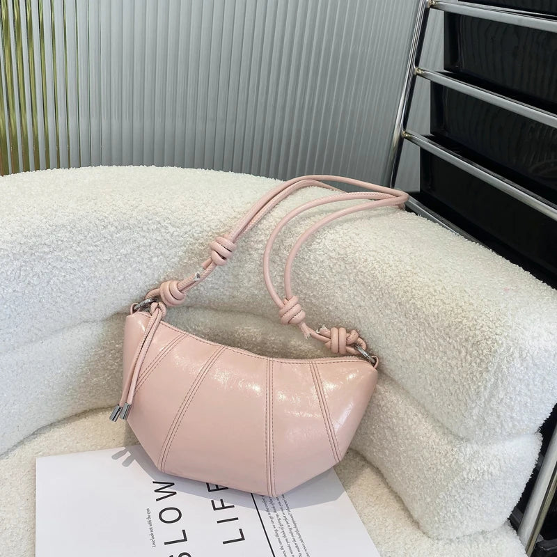 Casual Dumpling Shaped Large Capacity Shoulder Bag for Women 2026 New Style Soft Handle Single Strap Crossbody Luxury Bag