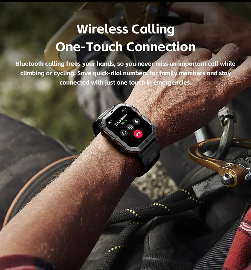 2025 New Smart Watch Men 1000mAh Ultra Large Battery 3ATM Professional Waterproof 2.01" HD Display Outdoor GPS Sports Smartwatch