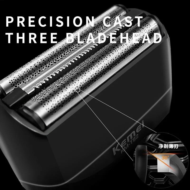 Kemei Foil Shaver Electric Razor for Men's Face Compact Travel Shavers Waterproof Close Shave Trimmer USB-C Rechargeable Gifts