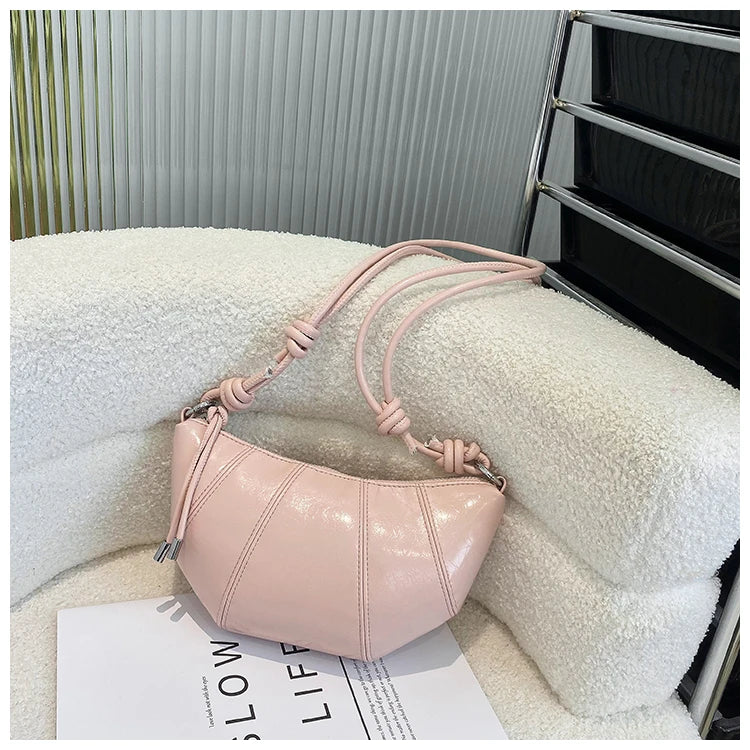 Casual Dumpling Shaped Large Capacity Shoulder Bag for Women 2026 New Style Soft Handle Single Strap Crossbody Luxury Bag