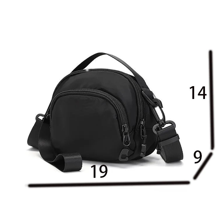 Casual Men's Single Shoulder Crossbody Bag  Mobile Phone Bag Dance Front Hanging Bag Leisure Fashion Brand Soft Nylon Mat...