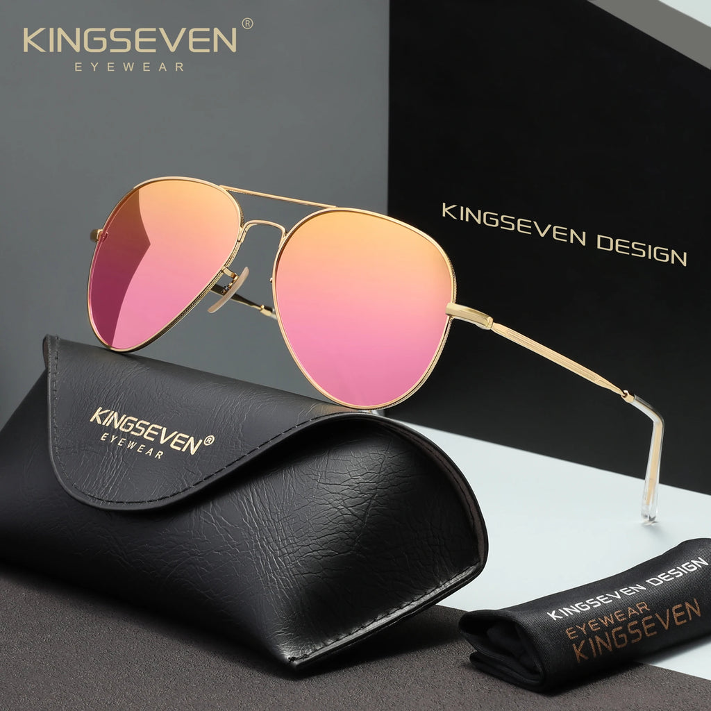KINGSEVEN Pilot Men Sunglasses Polarized Large Frame UV400 Glasses Women Retro Luxury Driving Causal Fashion Outdoor Eyewear