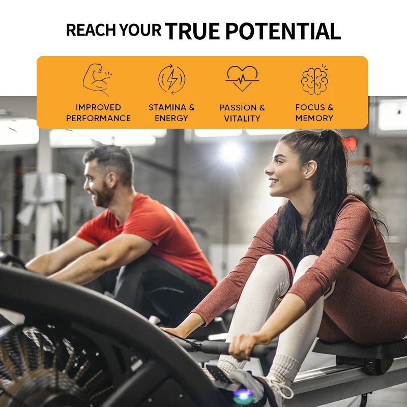 Ginseng + Ginkgo Biloba Supplement, Boosts Energy Focus, Supports Cognitive Athletic Performance & Heart Health, 120 Caps