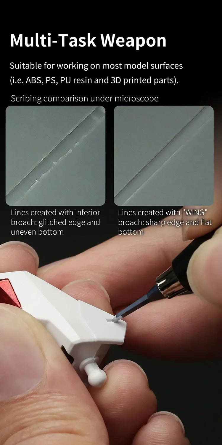 DSPIAE PT-TH PRO "WING"  Push Broach Push Knife Handle DIY Engraving Tool for Assembly Model Building Hobby Tools