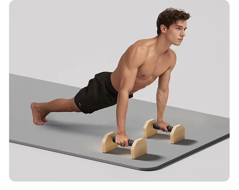 Push-up Stand Wood Pushup Bars Exercise Non-Slip Parallettes Handle Stands Calisthenics Fitness Equipment Home Strength Training