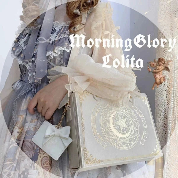 Morning Glory Original Design Star Moon Magic Book Crossbody Shoulder Bag Ladies Sweet Elegant Series Bag Synthetic Leather