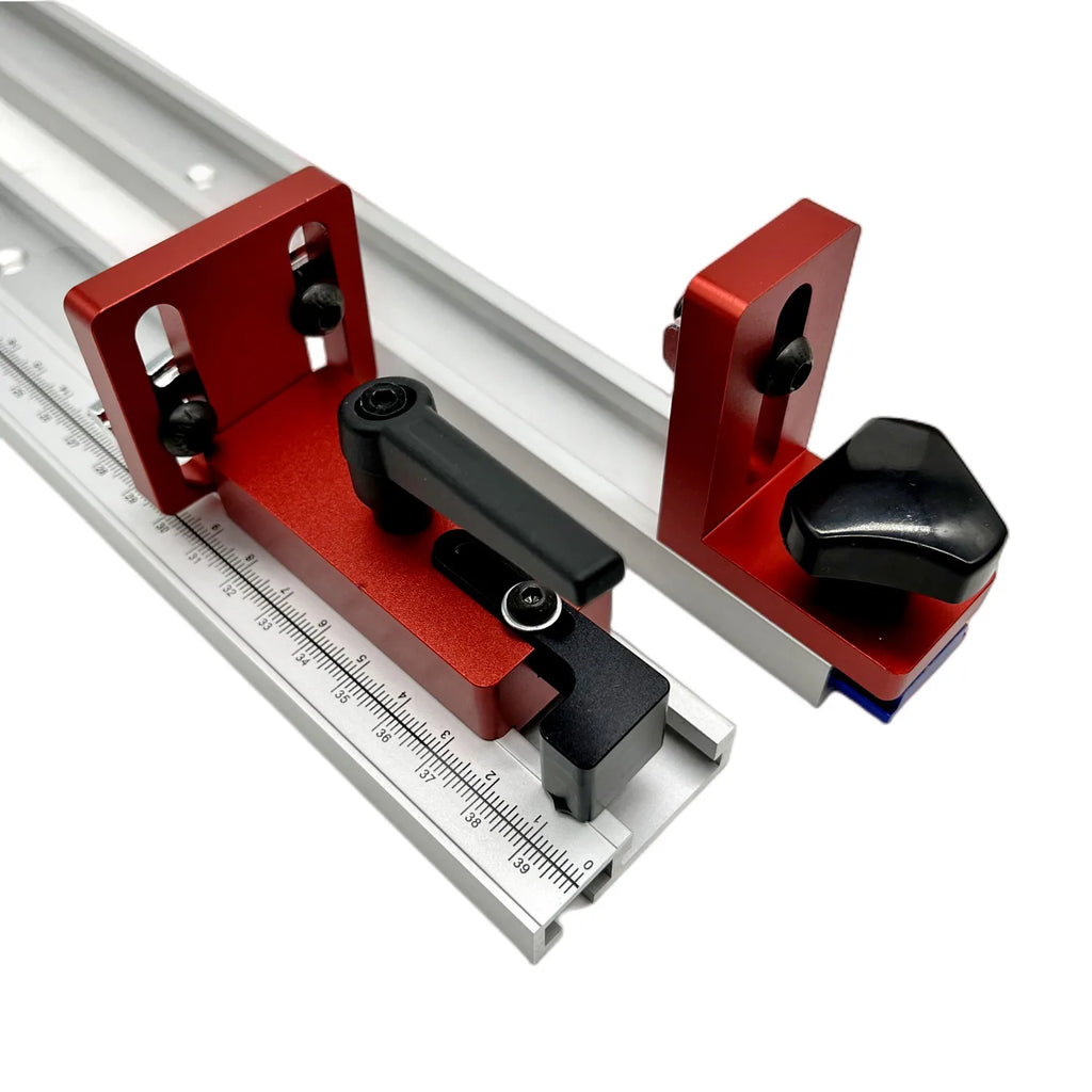Miter Track Stop T-Slot T-Tracks Stop Chute Locator Aluminium Alloy Backing Connector for Woodworking Guide Rail Table Saw DIY