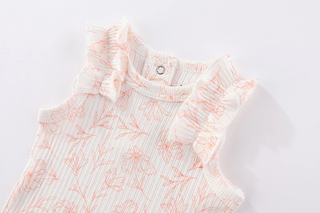 6-Piece Fashion Cute Baby Bodysuits Cotton Soft Newborn Boy Girl Short Sleeve Onesies Summer Sleeveless Infant Clothes