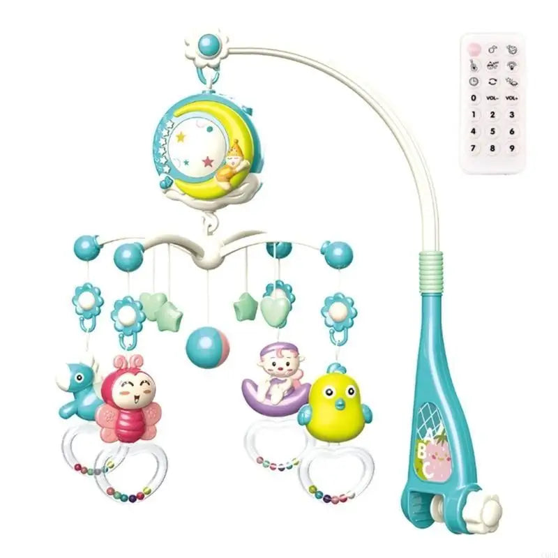 Hanging Rotating Rattles Music Box Musical Crib Mobile for Boy Girl 0-24 Month