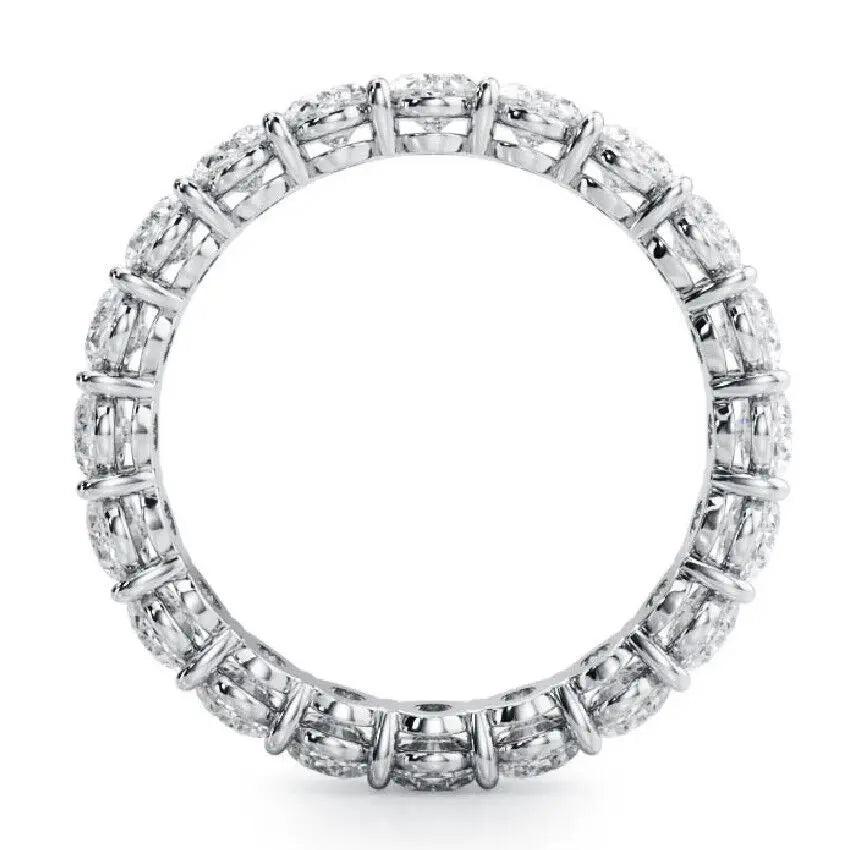 3ctw Lab Grown Created Diamond Wedding Band Ring Oval Cut 10K White Gold CVD HPHT Diamond DEF Color VS-VVS
