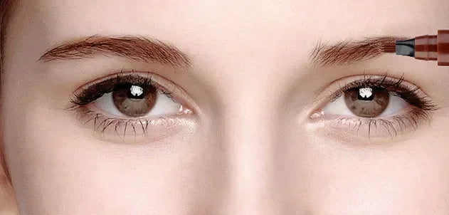Close-up of woman applying eyebrow pencil for defined, natural-looking brows