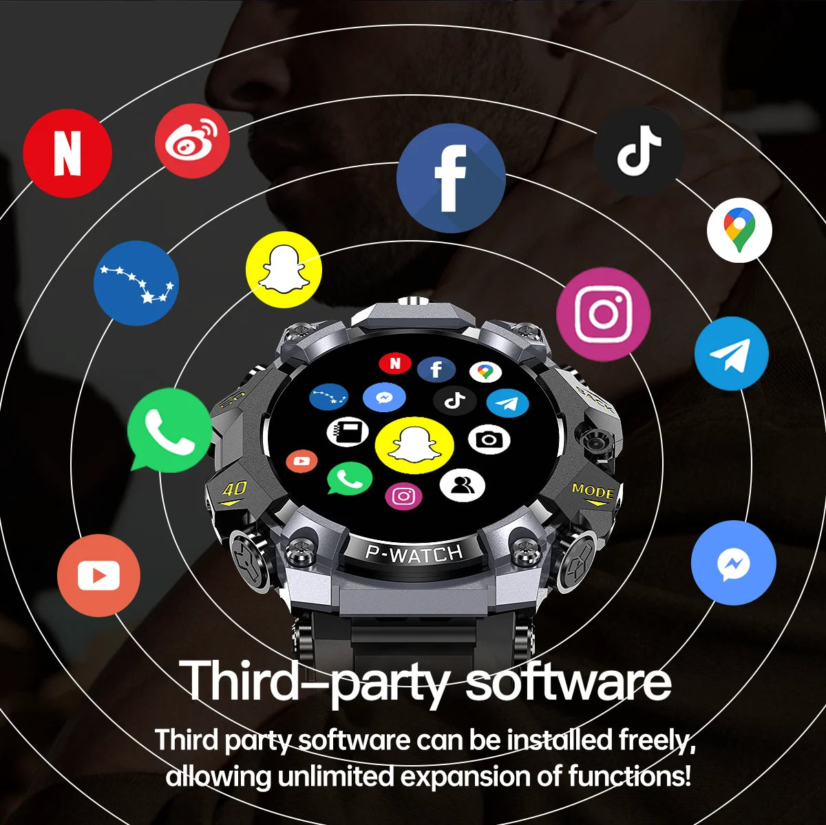 4G Smartwatch Android 10.0 Q668 Smartwatch With 2150Mah Battery 800W HD Dual Camera Amoled GPS WIFI NFC Video Call Sim Card Slot
