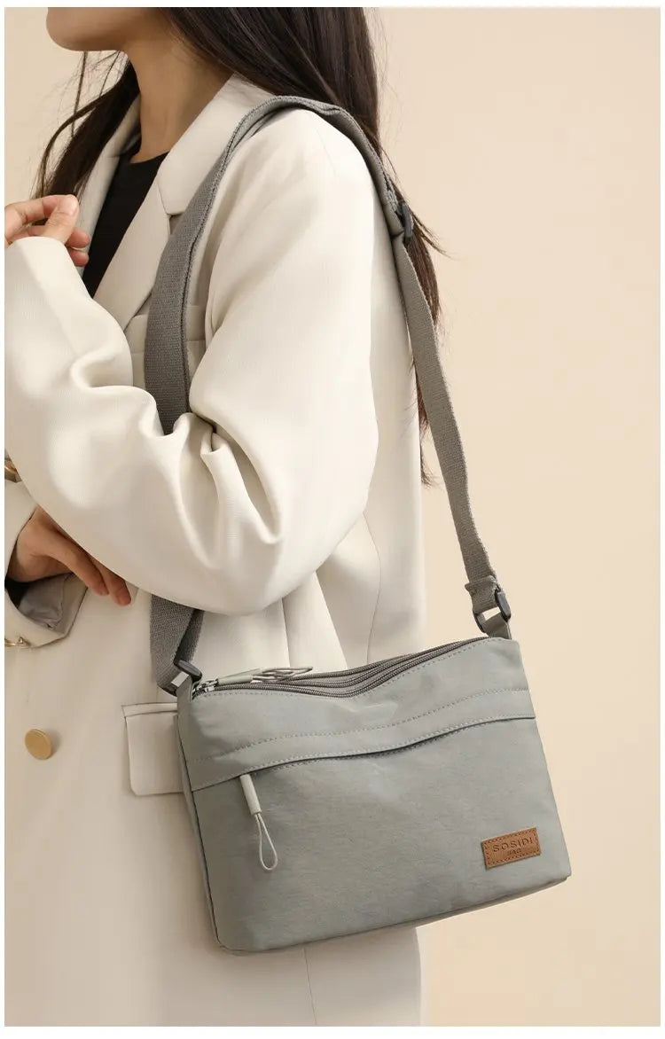 Large Capacity Nylon Bag Women's Casual Style Crossbody Shoulder Bag Portable Fashionable Single Strap Small Square Bag