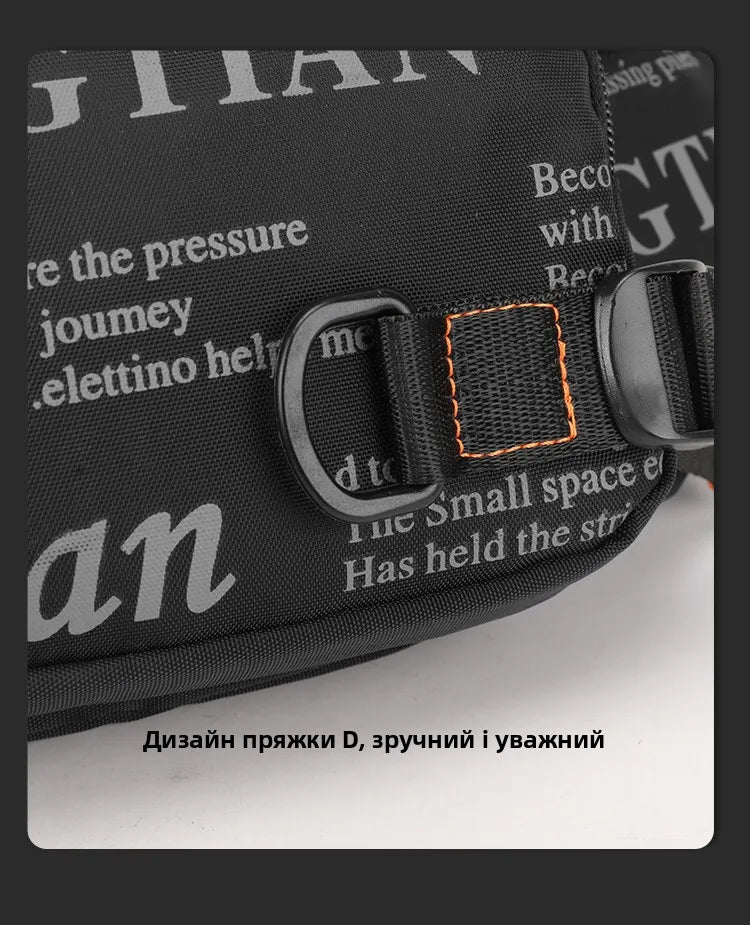 Summer Large Capacity Waterproof Nylon Sports Crossbody Bag for Men Casual Outdoor Leisure Mobile Phone Bag Trendy Sports Wai...