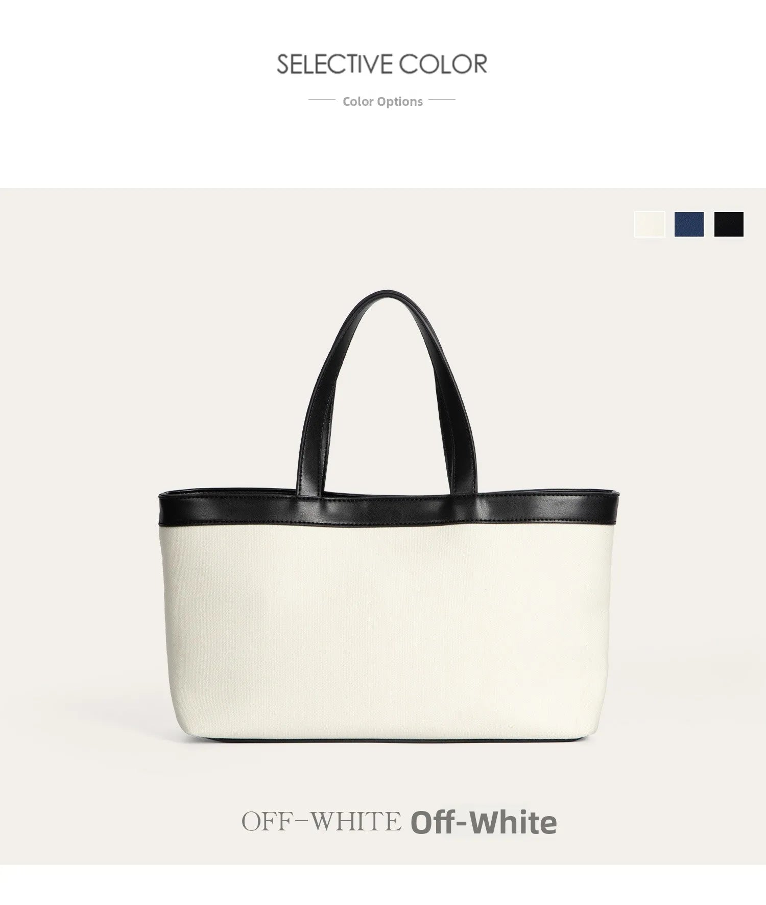 PEPPIHOME Women's Canvas Tote Bag Commuter Handbag Single Shoulder Bag Korean Style Summer New Arrival Soft PU Leather