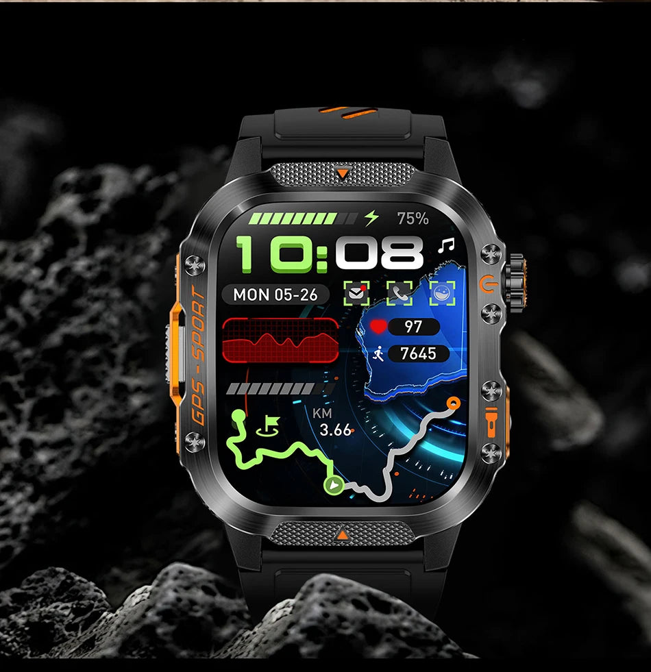 2025 New Dual-Frequency Satellite GPS Sports Smart Watch Compass Barometer Bluetooth Call 10ATM Waterproof Swim Smart Bracelet